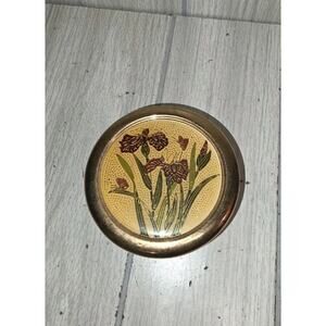 VTG Art Of Cloisonne Lidded Trinket Dish-Japan 24K Gold Edged-3 3/4 " Diameter